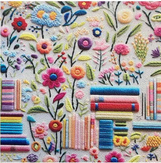 3d Embroidery Books and Flowers