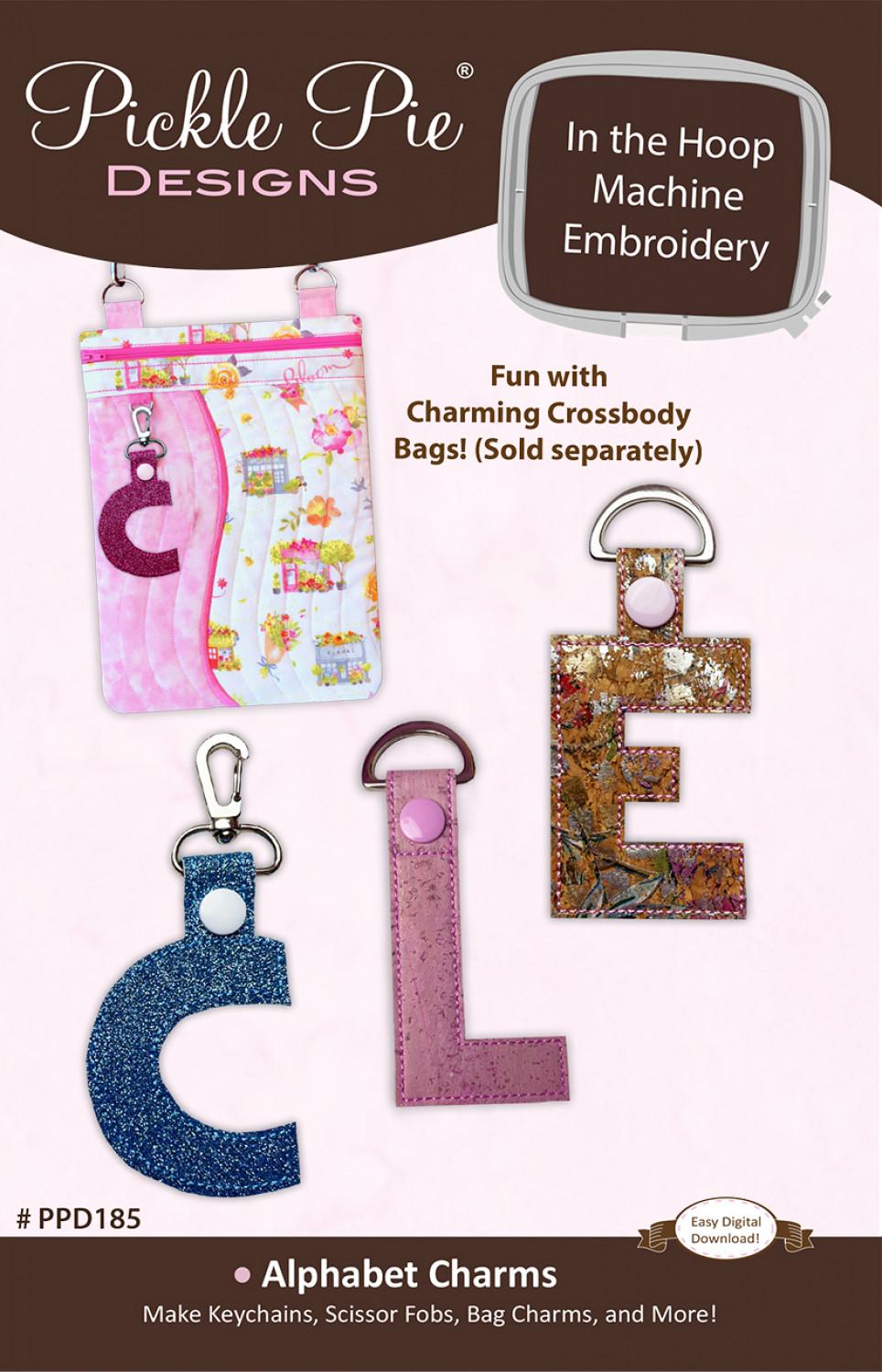 Alphabet Charms Machine Embroidery Design Set # PPD185