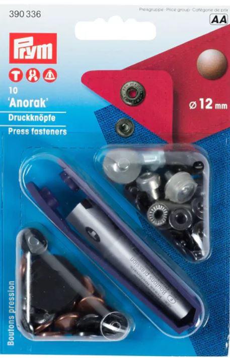 Anorak Snap 12mm Antique Copper W/Tools - 390336