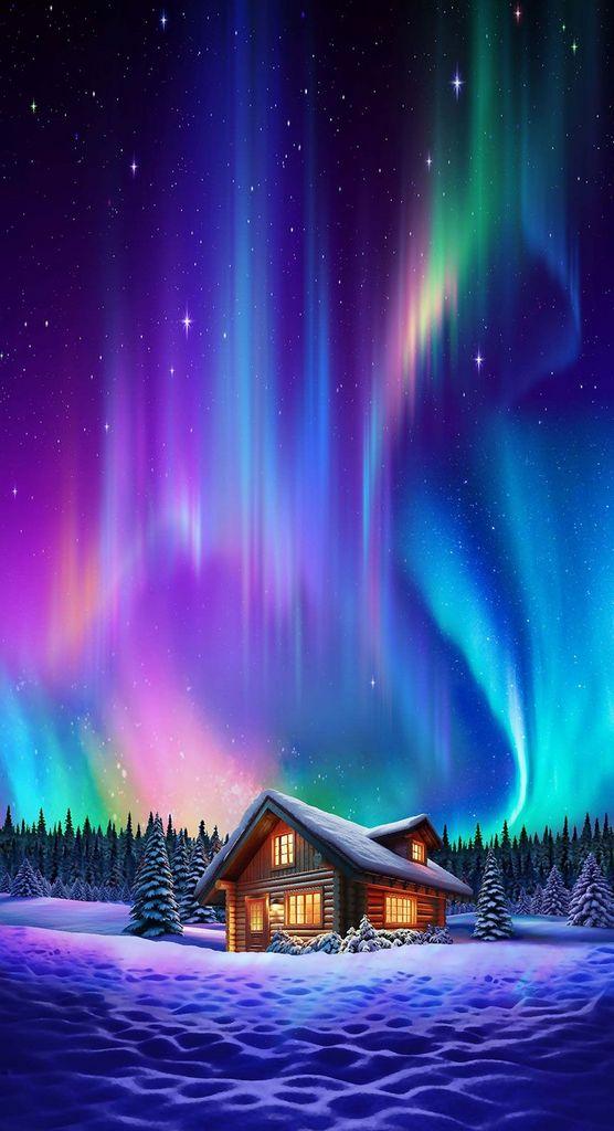 Aurora - Northern Light Cabin Panel - 24 inch - CD8456-Mult