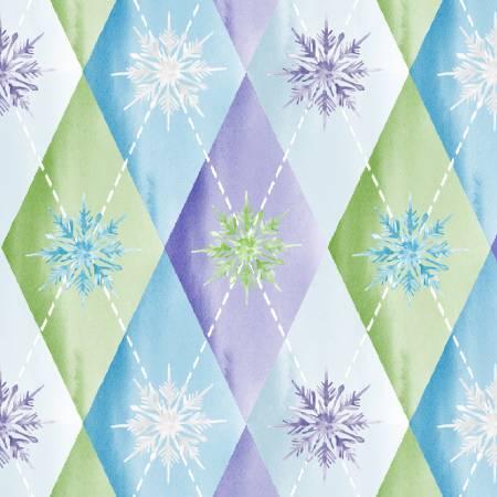 Aurora Flurries - Multi Snowflake Argyle 4.25 Inch # BQ4906-70