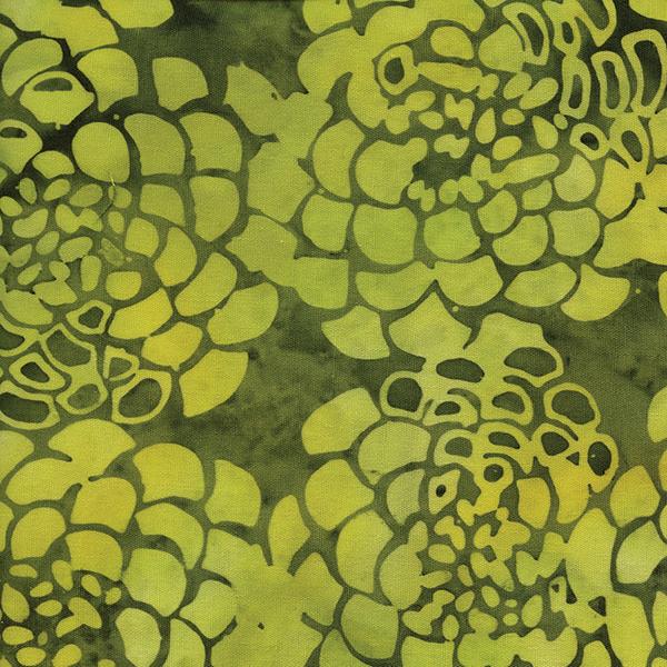Batik - Peonies - Light & Dark Green - 721403006