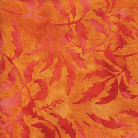 Batik - Peonies - Orange & Red - 721403026