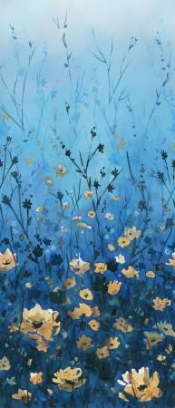 Behind Blue Eyes - Peacock Reaching Floral 24in repeat # 8657S-73