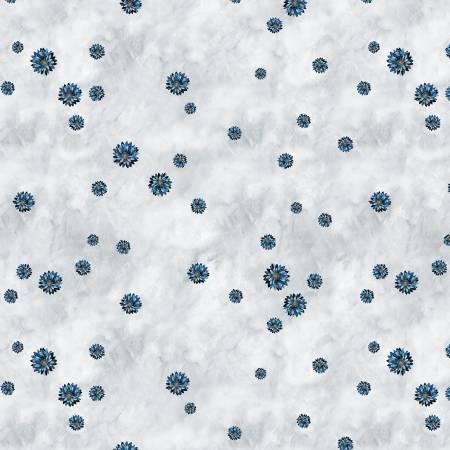 Behind Blue Eyes - Pearl Tiny Flower Toss # 8654S-11