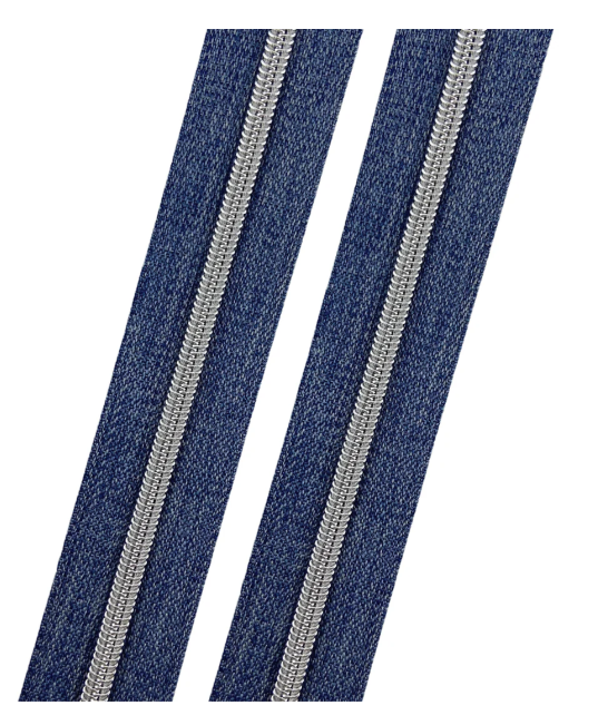 Billy Jean - #5 Silver Nylon Coil Zipper Tape