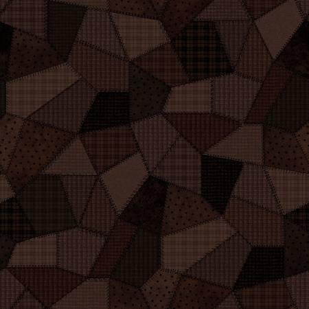 Black/Brown Patchwork Quilt Flannel # F11310M-JA