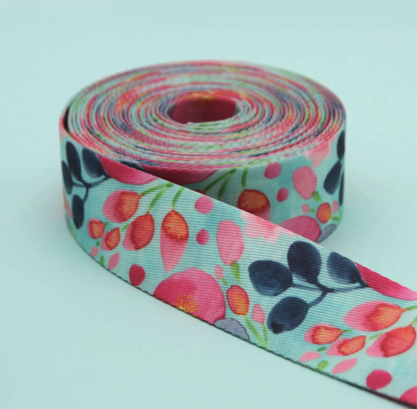 Blooming Bliss - Printed Webbing - 1" - WPR-107-10-Y6
