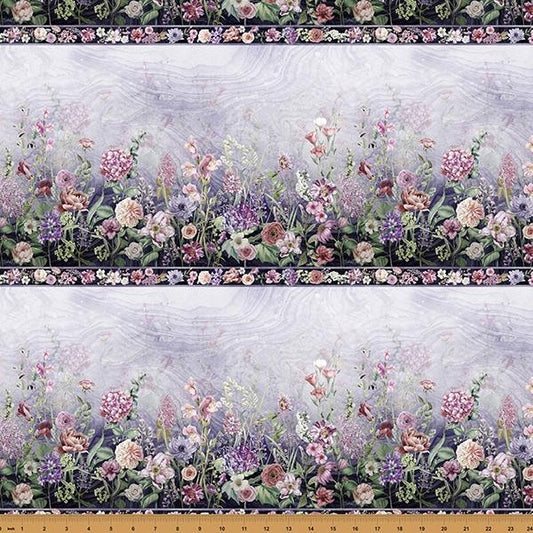 Botanical Charm Amethyst Border Print - 25373-91