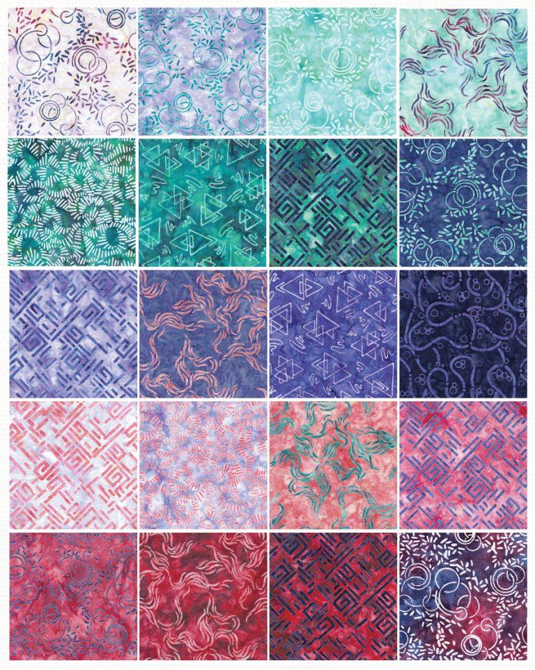Bubbles,Curves Corner Stack - 40 x 10" Squares