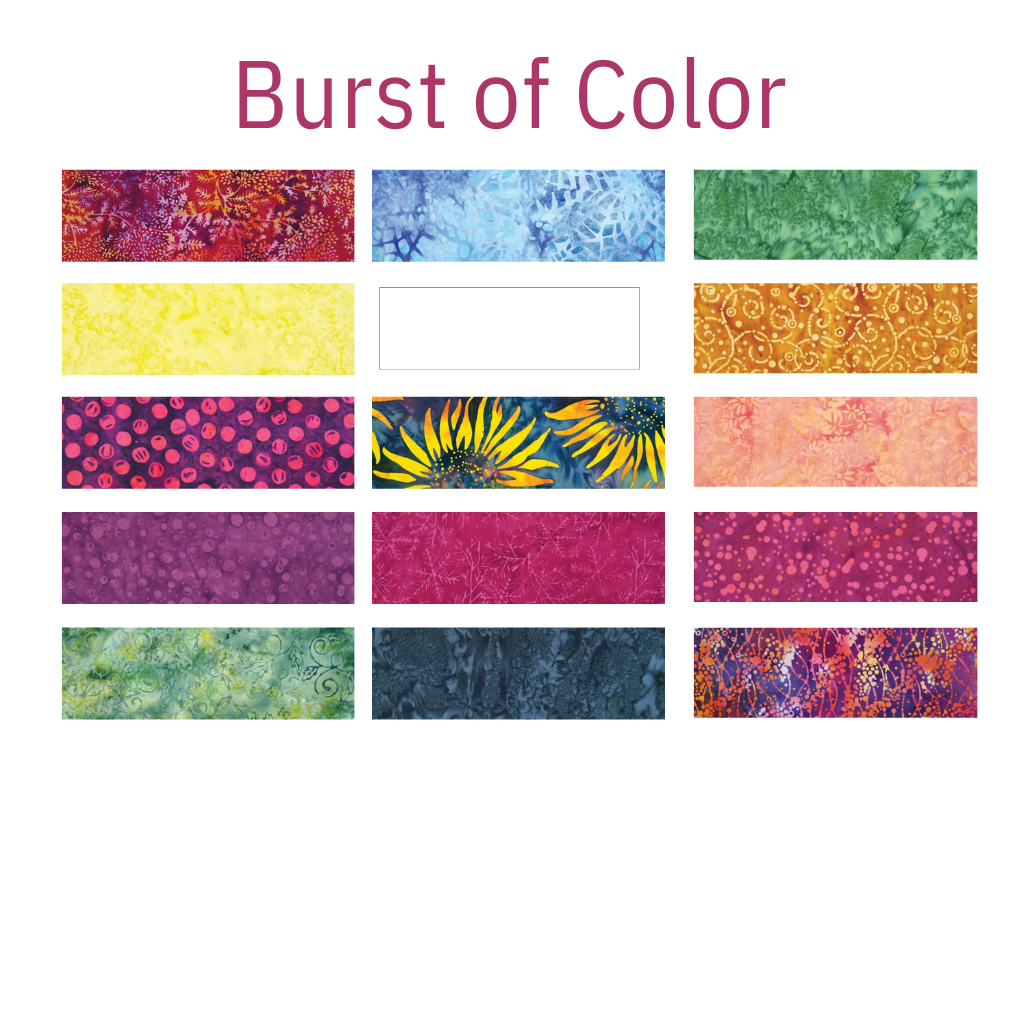 Burst of Color Block of the Month - Fat Eighth Insurance Bundle