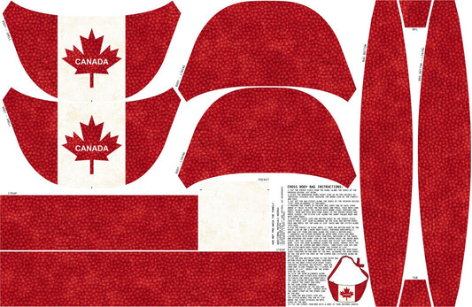 Canadian Classics 3 Cross Body Canvas Bag - Red/White - C28776-24