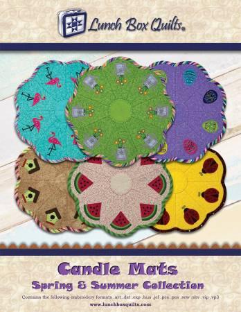 Candle Mats Spring and Summer Applique Machine Embroidery # EC-CA2-DD