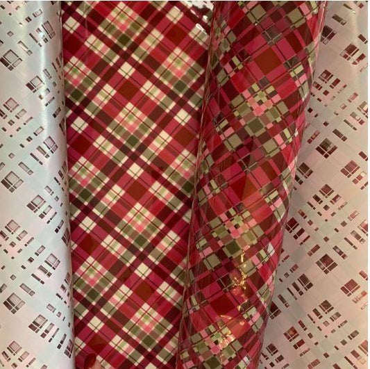 Clear Christmas Plaid TPU Vinyl