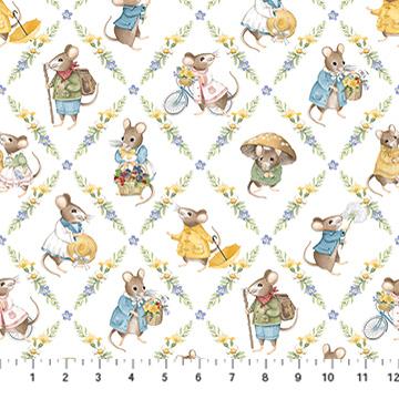 Country Mouse - Diamond Grid - White Multi - DP29008-10