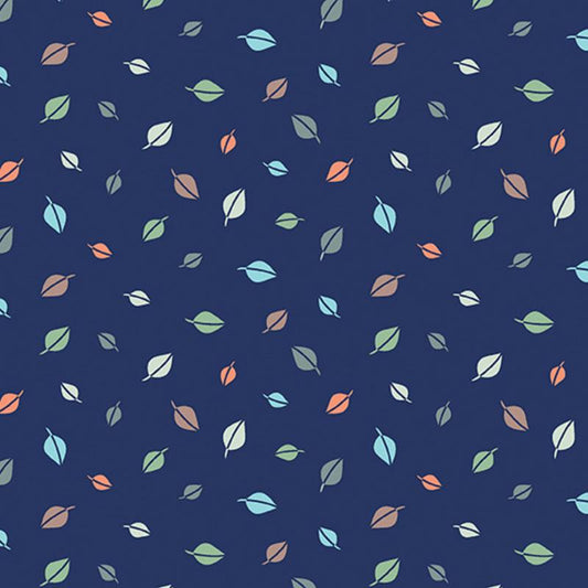Cozy Forest Comfort Flannel - Forest Leaves - Navy - 14712F-57