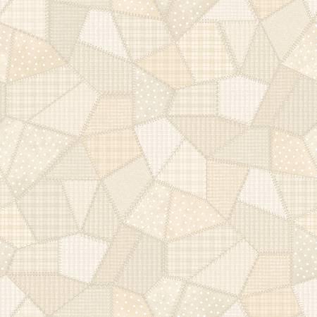 Cream Patchwork Quilt Flannel # F11310M-E