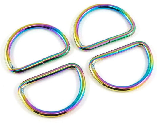 D-Rings - 1" - Iridescent Rainbow - 4 pack - EBDRG-25-IRI