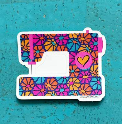 Daisy Sewing Machine Stickers # SASSSTICK-MAC