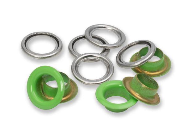 Eyelet w/washer 11mm - Light Green - 20 pc - 542545