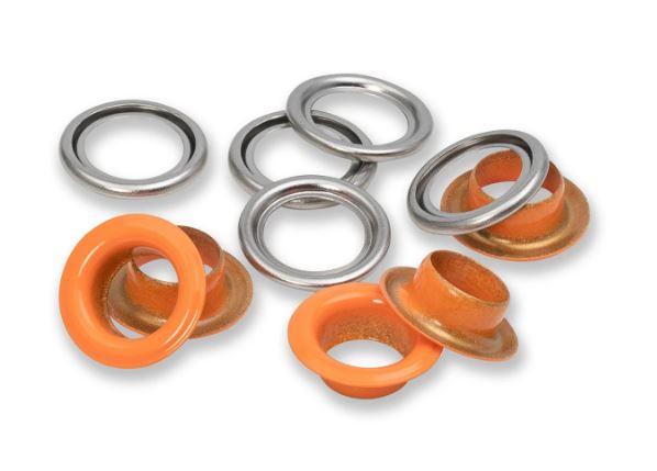 Eyelet w/washer 11mm - Orange - 20 pc - 542546
