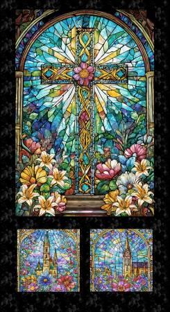 Faith In Full - Turquoise/Black Window Panel 24 Inch # 2186P-79