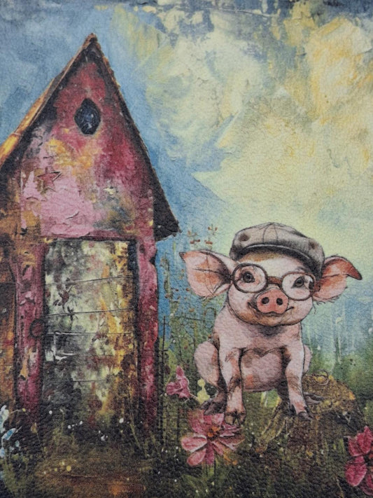 Fancy Farm Animals Gift Card & Chapstick Holder - Perky Pig