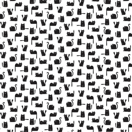 Feline Good - Tossed Black Cats - CD2572-White
