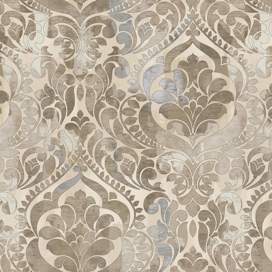 Field of Seams - Mocha Damask 12 Inch repeat # 8551S-46