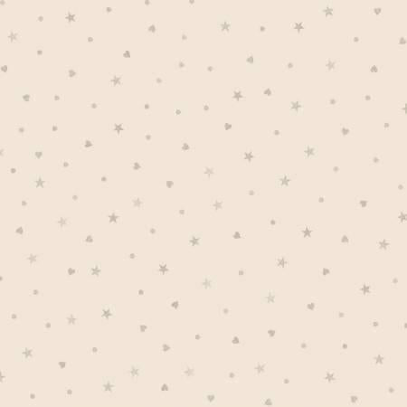 First Impressions Flannel - Ditzy Stars and Hearts - Tan - # FIMF6021-NE