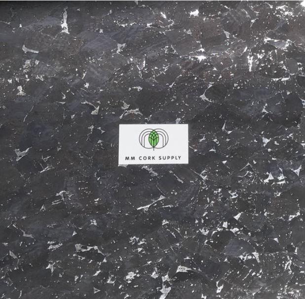 Gilded Bark Charcoal Cork Fabric - 18" x 36"