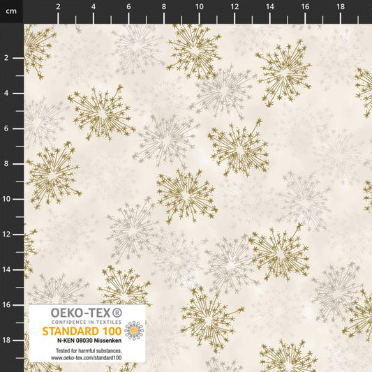 We Love Christmas Stof - Sparkler - Cream/Gold - 4591-128