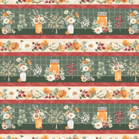 Harvest Blooms - Multi Repeating Stripe # 30099-723