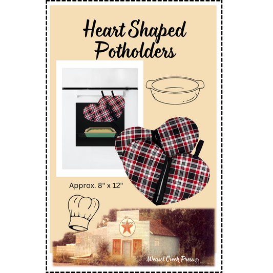 Heart Shaped Potholders - Digital Download