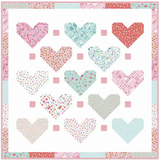 Hearts On Point Quilt Kit - Lap Size