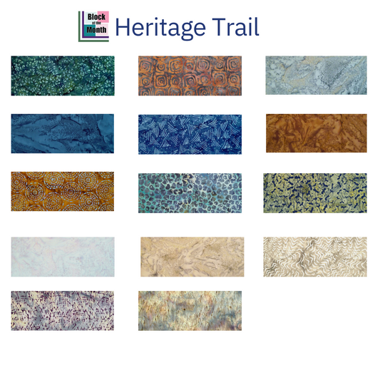 Heritage Trail Block of the Month Fat Quarter Insurance Bundle - 14 pack - Pre-Order