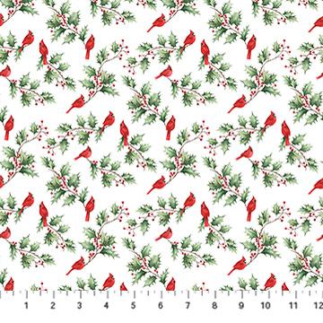 Holly Jolly - Cardinal & Holly - White - 28816-10