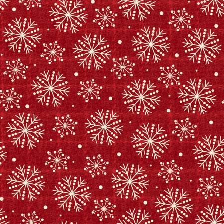 Holly Jolly Flannel - Red Snowflakes # F10895M-R