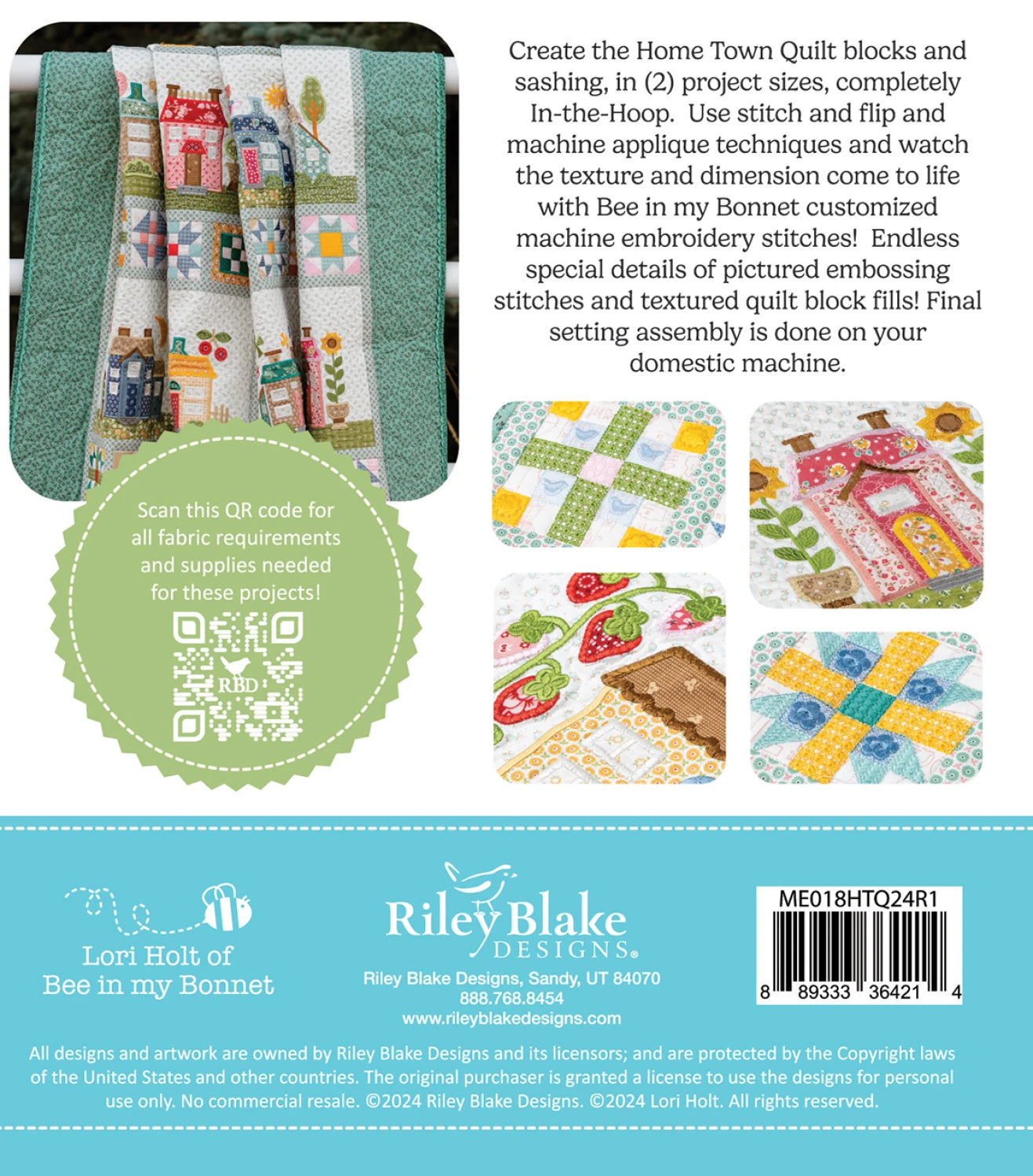 Home Town Quilt Projects - Machine Embroidery USB # ME018HTQ24R1