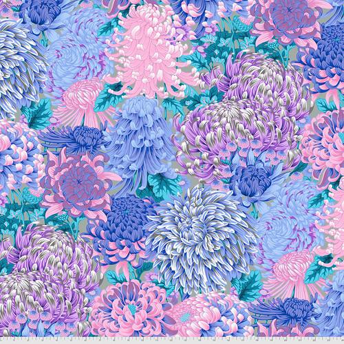 Kaffe Fassett - Hokusai's Mums Grey - PWPJ107.Grey