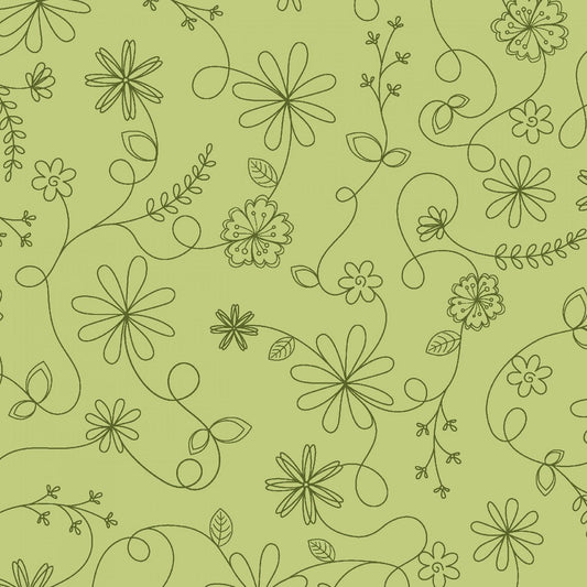 Kimberbell Basic - Green - Swirl Floral - 8261-G