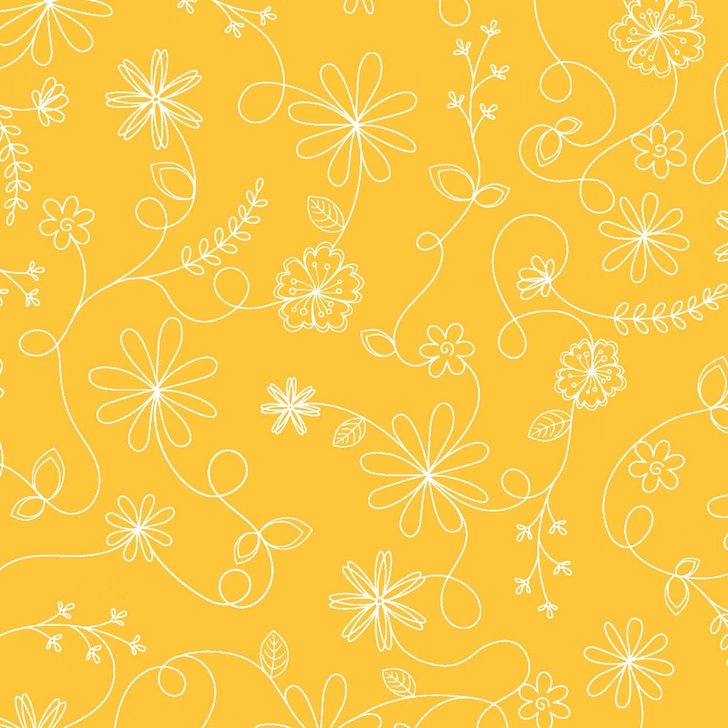 Kimberbell Basic - Yellow - Swirl Floral - 8261-S