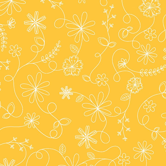 Kimberbell Basic - Yellow - Swirl Floral - 8261-S