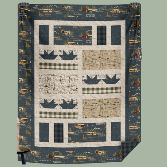 Living The Dream Rectangle Lap Quilt Kit - Blue 50" x 64"