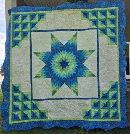 Lone Star Log Cabin Quilt # CLPWAR004