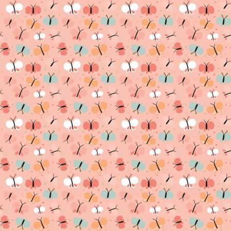 Love You To The Moon Flannel - Butterflies Coral - F18272R-CORAL