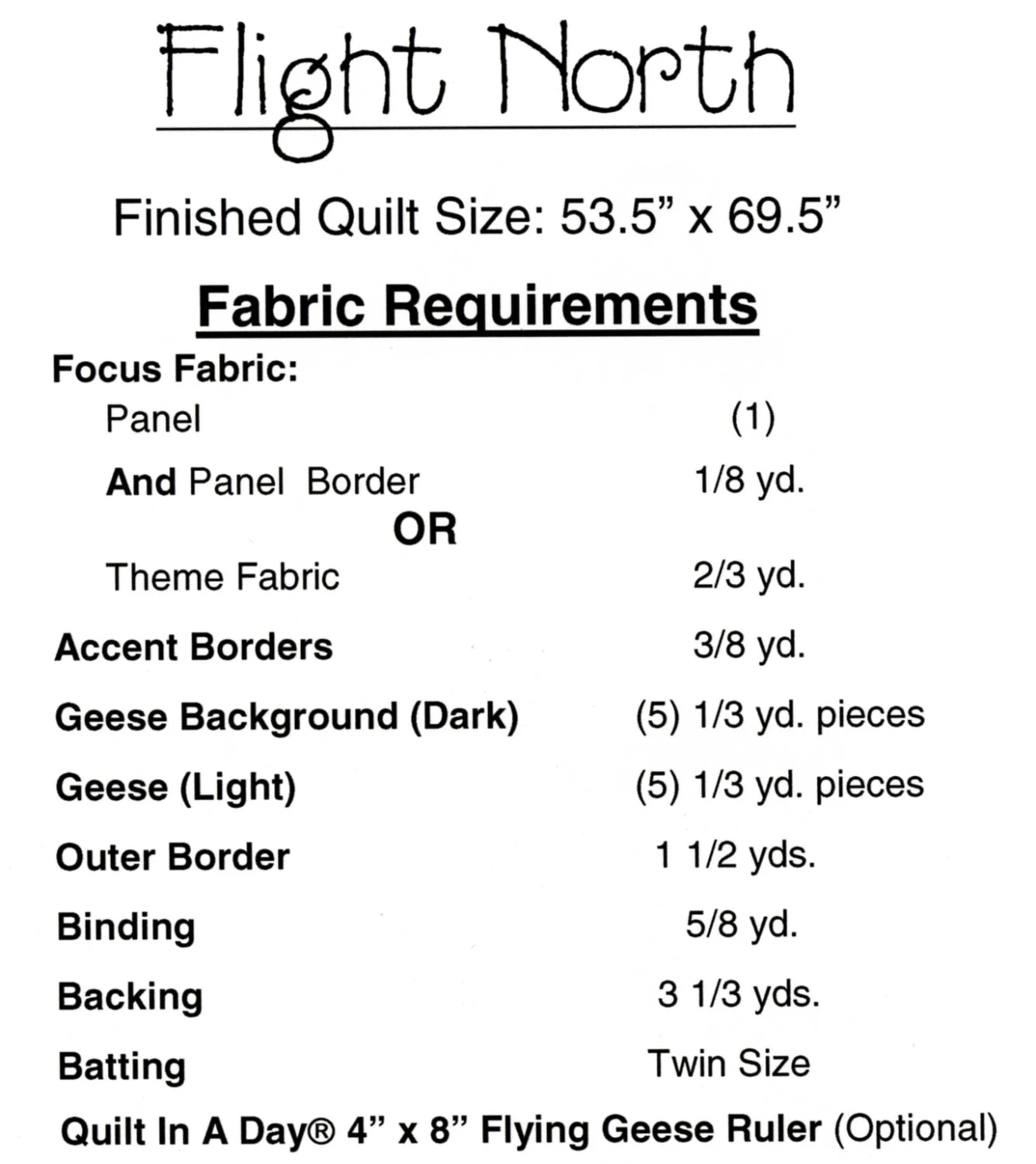 Flight North # MPC277