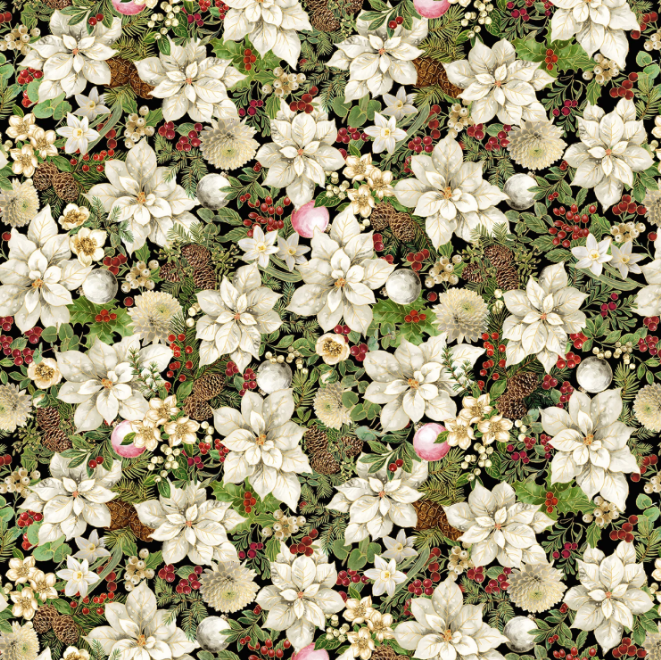 Merry Christmas Holiday - Holiday Floral Metallic - CM4144 MAGN