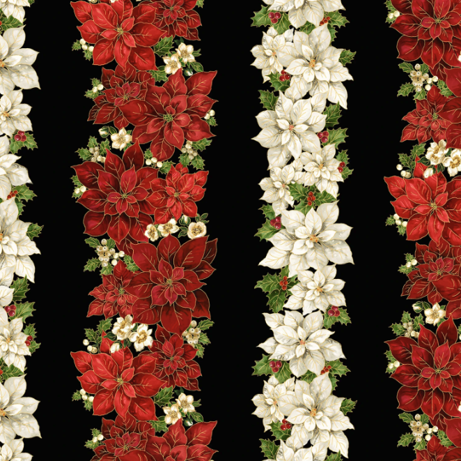Merry Christmas Poinsettia - CM4142-Black