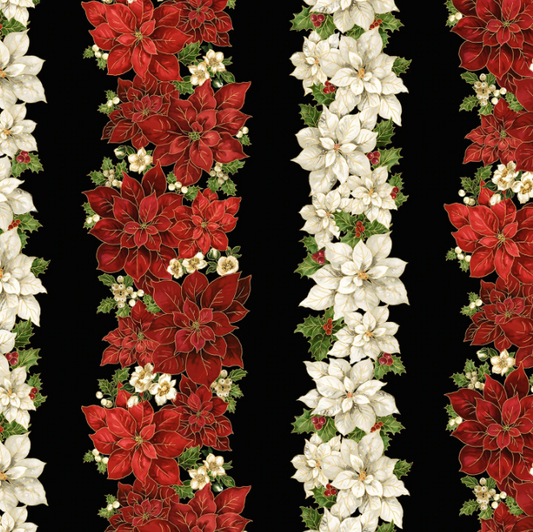 Merry Christmas Poinsettia - CM4142-Black